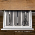 3-Compartments Plastic Expandable Drawer Organizer